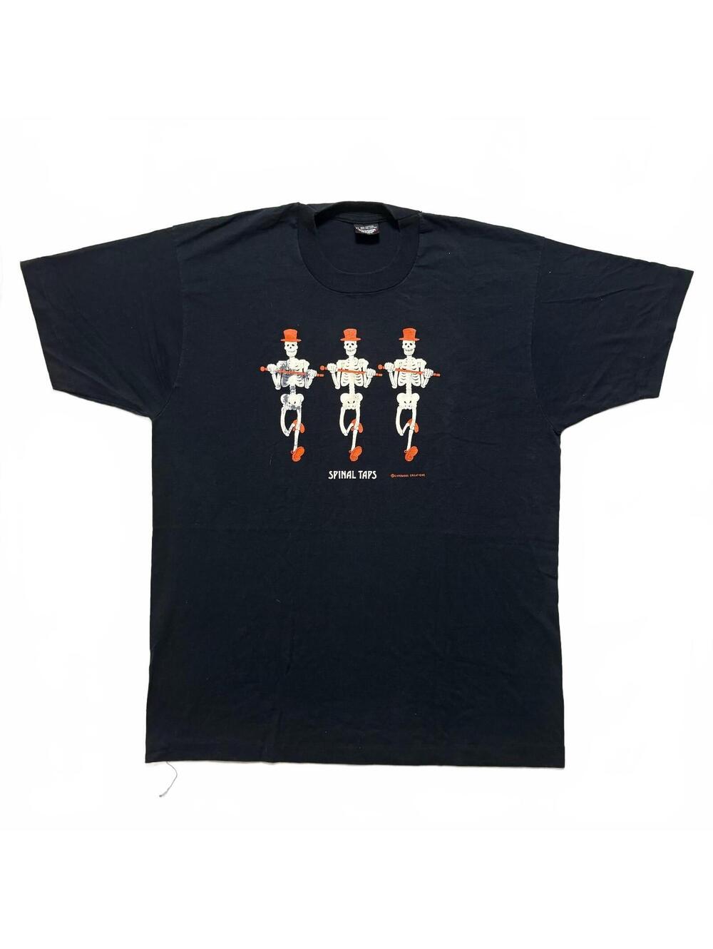 VTG 90's Spinal Taps Dancing Skeleton Halloween Novelty T-Shirt Men's XL Black